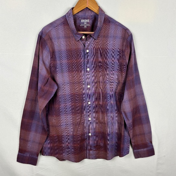 Rhone Men's Relaxed Fit Long sleeve Button Up Shirt Sz M Preppy Luxury Lyocell - Picture 1 of 13